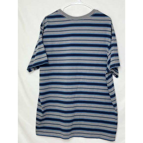 Patagonia Men’s XL Gray Blue Striped Midweight Pocket T-Shirt 52010 Regular Fit - Picture 2 of 7
